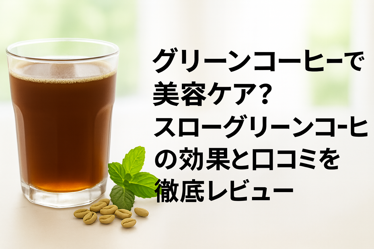 グリーンコーヒーで美容ケア?